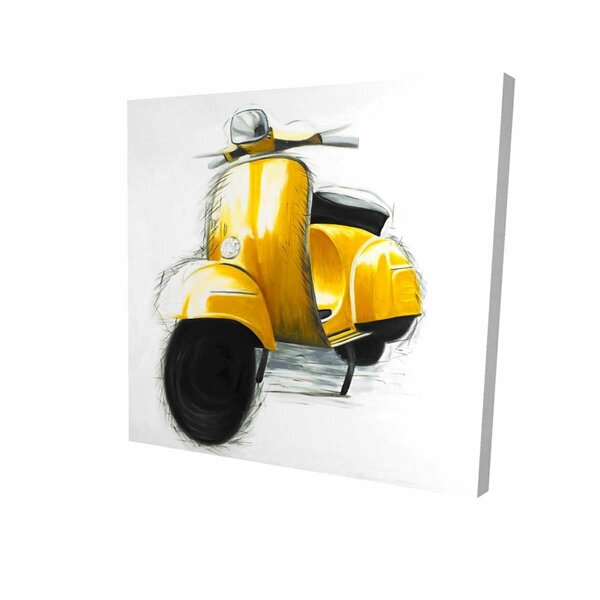 Fondo 12 x 12 in. Yellow Italian Scooter-Print on Canvas FO2792559